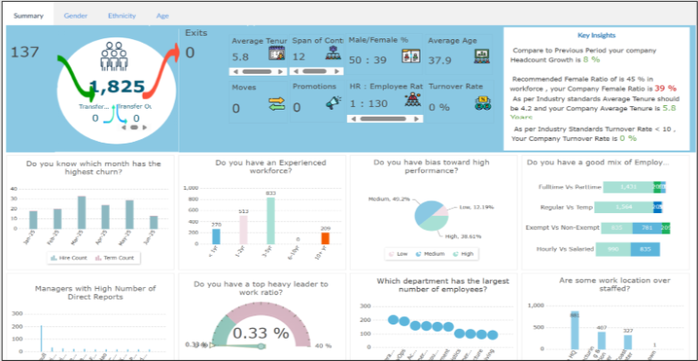 6 Essential HR Metrics Dashboards You Need in 2025 4 HR Metrics Dashboard - Headcount Summary